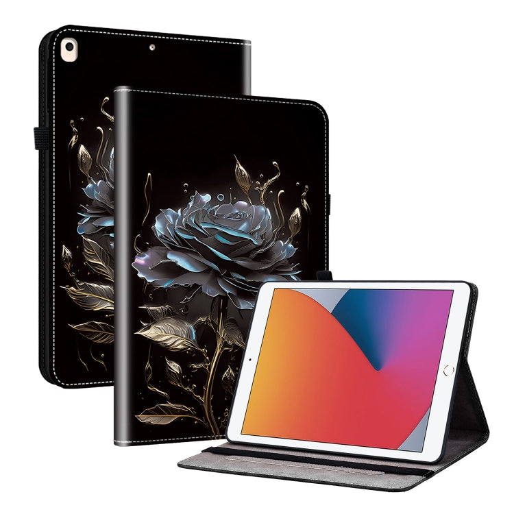 For iPad Air / Air 2 / 9.7 2017 / 2018 Crystal Texture Painted Leather Smart Tablet Case(Black Rose) - iPad 9.7 (2018) & (2017) Cases by buy2fix | Online Shopping UK | buy2fix
