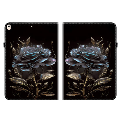 For iPad Air / Air 2 / 9.7 2017 / 2018 Crystal Texture Painted Leather Smart Tablet Case(Black Rose) - iPad 9.7 (2018) & (2017) Cases by buy2fix | Online Shopping UK | buy2fix