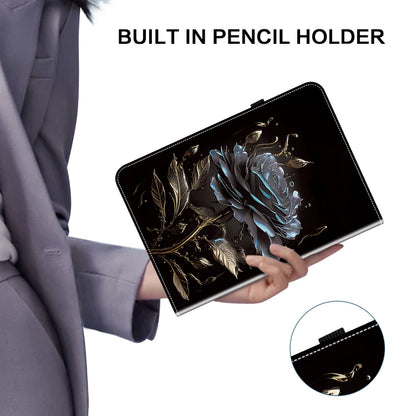 For iPad Air / Air 2 / 9.7 2017 / 2018 Crystal Texture Painted Leather Smart Tablet Case(Black Rose) - iPad 9.7 (2018) & (2017) Cases by buy2fix | Online Shopping UK | buy2fix