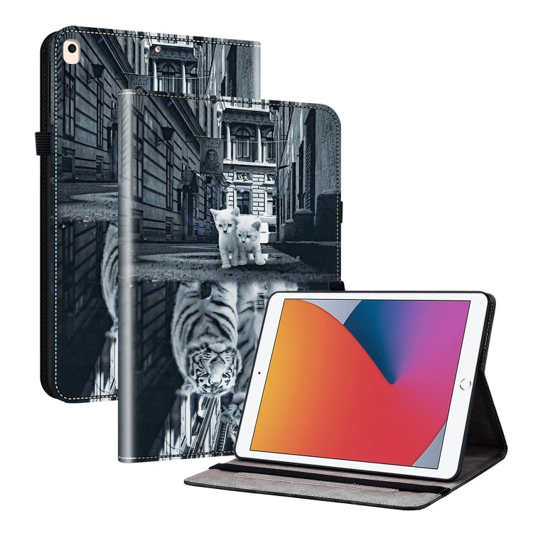 For iPad Air / Air 2 / 9.7 2017 / 2018 Crystal Texture Painted Leather Smart Tablet Case(Cat Reflection Tiger) - iPad 9.7 (2018) & (2017) Cases by buy2fix | Online Shopping UK | buy2fix