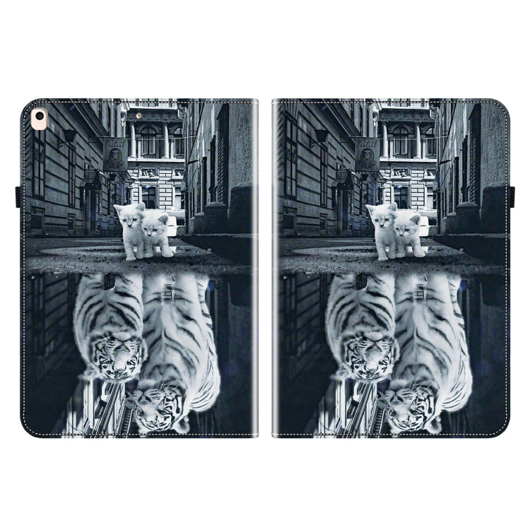 For iPad Air / Air 2 / 9.7 2017 / 2018 Crystal Texture Painted Leather Smart Tablet Case(Cat Reflection Tiger) - iPad 9.7 (2018) & (2017) Cases by buy2fix | Online Shopping UK | buy2fix