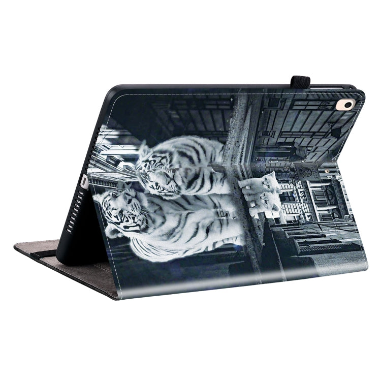 For iPad Air / Air 2 / 9.7 2017 / 2018 Crystal Texture Painted Leather Smart Tablet Case(Cat Reflection Tiger) - iPad 9.7 (2018) & (2017) Cases by buy2fix | Online Shopping UK | buy2fix