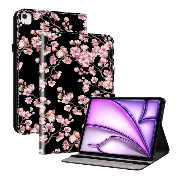 For iPad Air 11 2025 / 2024 Crystal Texture Painted Leather Smart Tablet Case(Plum Bossom) by buy2fix