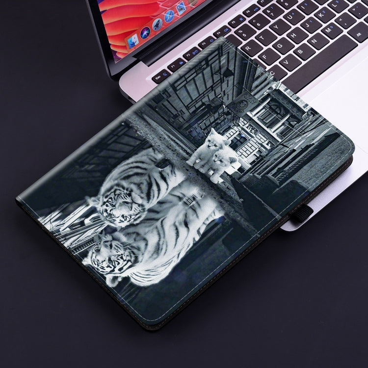 For iPad Air 11 2024 Crystal Texture Painted Leather Smart Tablet Case(Cat Reflection Tiger) - iPad Air 11 2024 Cases by buy2fix | Online Shopping UK | buy2fix