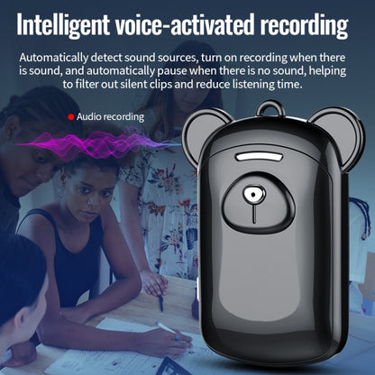 JNN Q6 Bear Smart Noise Cancelling Voice Recorder, Memory:4GB(Black) - Recording Pen by JNN | Online Shopping UK | buy2fix