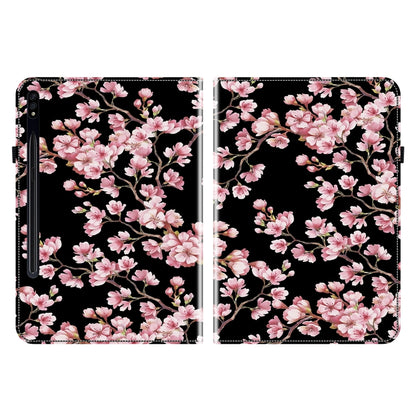 For Samsung Galaxy Tab S7 FE / S8+ / S7+ Crystal Texture Painted Leather Tablet Case(Plum Bossom) by buy2fix