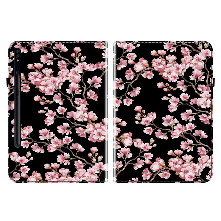 For Samsung Galaxy Tab S7 / S8 Crystal Texture Painted Leather Tablet Case(Plum Bossom) by buy2fix