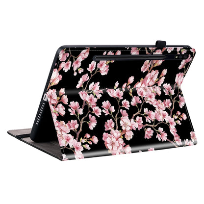 For Samsung Galaxy Tab S7 / S8 Crystal Texture Painted Leather Tablet Case(Plum Bossom) by buy2fix