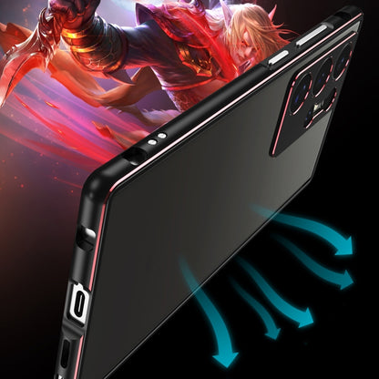 For Samsung Galaxy S24 Ultra 5G Aurora Series Lens Protector + Metal Frame Phone Case(Black Silver) - Galaxy S24 Ultra 5G Cases by buy2fix | Online Shopping UK | buy2fix