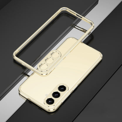 For Samsung Galaxy S24 5G Aurora Series Lens Protector + Metal Frame Phone Case(Gold Silver) - Galaxy S24 5G Cases by buy2fix | Online Shopping UK | buy2fix