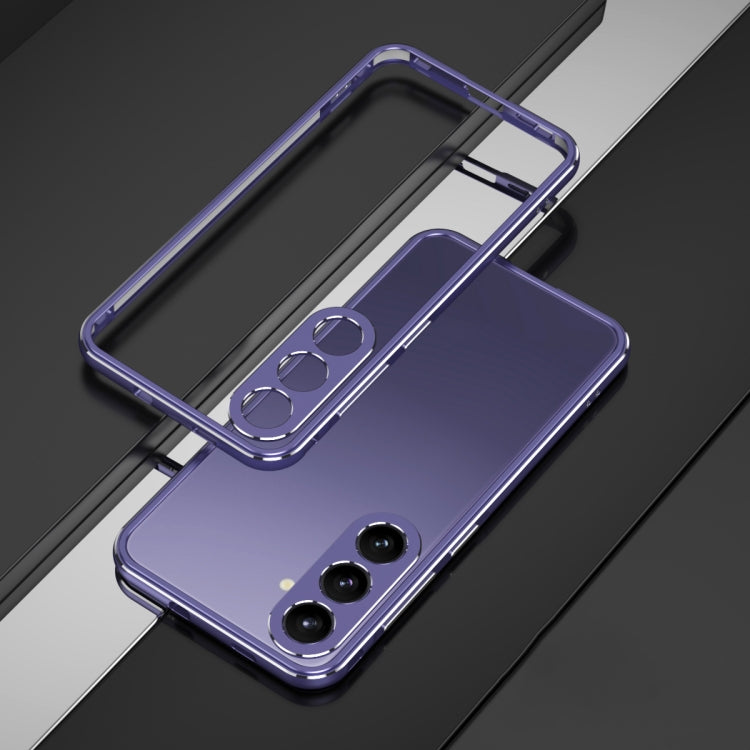 For Samsung Galaxy S24 5G Aurora Series Lens Protector + Metal Frame Phone Case(Purple Silver) - Galaxy S24 5G Cases by buy2fix | Online Shopping UK | buy2fix