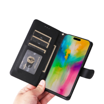 For iPhone 16 Diamond Lattice Leather Flip Phone Case(Black) by buy2fix