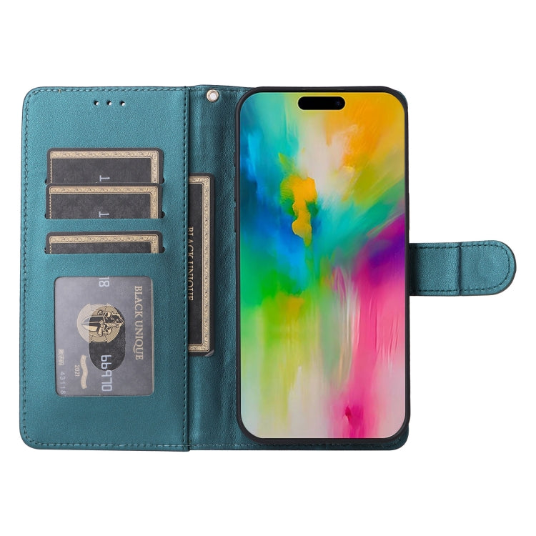 For iPhone 16 Diamond Lattice Leather Flip Phone Case(Green) by buy2fix