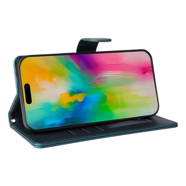 For iPhone 16 Diamond Lattice Leather Flip Phone Case(Green) by buy2fix