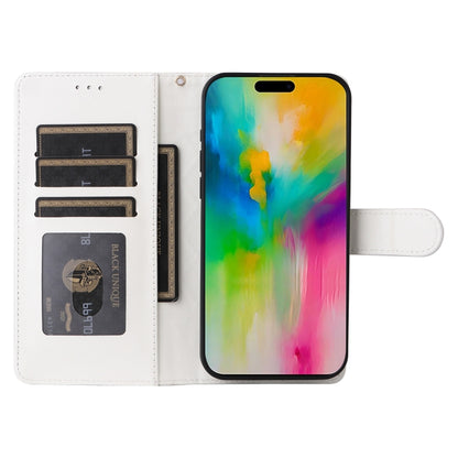 For iPhone 16 Plus Diamond Lattice Leather Flip Phone Case(White) by buy2fix
