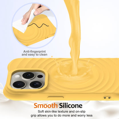 For iPhone 13 Pro Max Wave Texture MagSafe Magnetic Liquid Silicone Phone Case(Yellow) - iPhone 13 Pro Max Cases by buy2fix | Online Shopping UK | buy2fix