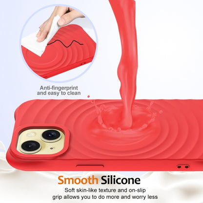 For iPhone 13 Wave Texture MagSafe Magnetic Liquid Silicone Phone Case(Red) - iPhone 13 Cases by buy2fix | Online Shopping UK | buy2fix