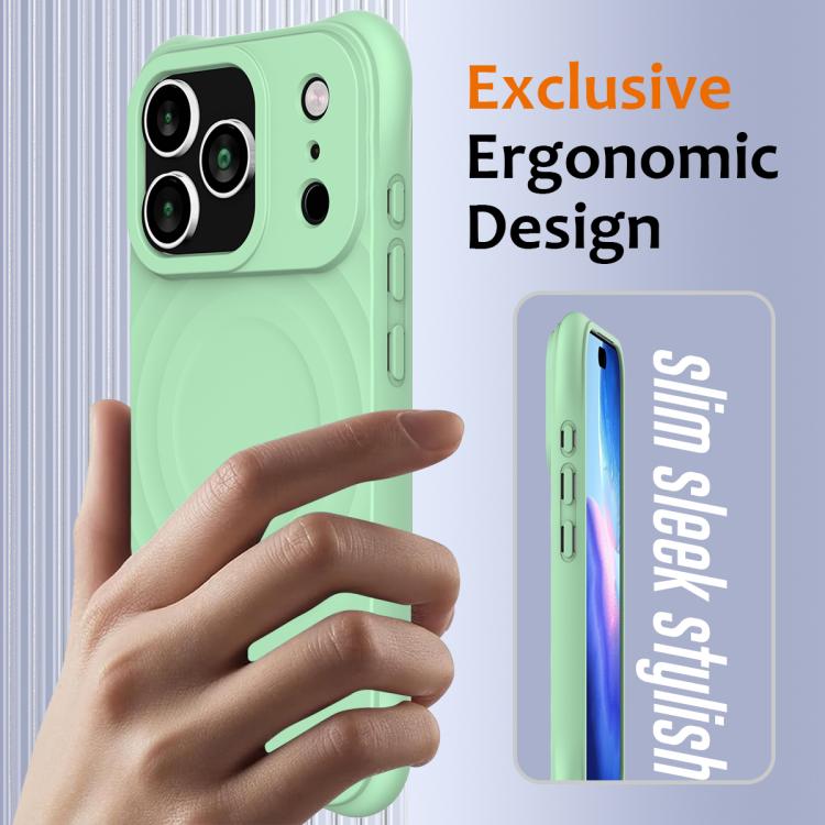 For iPhone 17 Pro Max Wave Texture MagSafe Magnetic Liquid Silicone Phone Case(Green) - iPhone 17 Pro Max Cases by buy2fix | Online Shopping UK | buy2fix