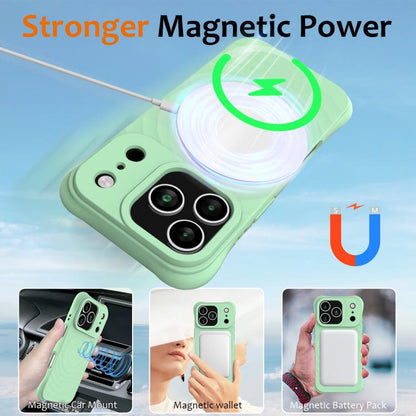 For iPhone 17 Pro Max Wave Texture MagSafe Magnetic Liquid Silicone Phone Case(Green) - iPhone 17 Pro Max Cases by buy2fix | Online Shopping UK | buy2fix