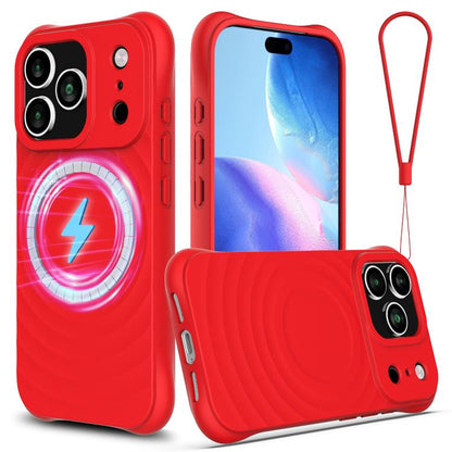 For iPhone 17 Pro Max Wave Texture MagSafe Magnetic Liquid Silicone Phone Case(Red) - iPhone 17 Pro Max Cases by buy2fix | Online Shopping UK | buy2fix