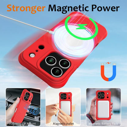 For iPhone 17 Pro Wave Texture MagSafe Magnetic Liquid Silicone Phone Case(Red) - iPhone 17 Pro Cases by buy2fix | Online Shopping UK | buy2fix