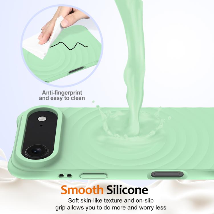 For iPhone Air Wave Texture MagSafe Magnetic Liquid Silicone Phone Case(Green) - iPhone Air Cases by buy2fix | Online Shopping UK | buy2fix