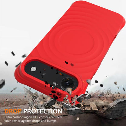 For iPhone Air Wave Texture MagSafe Magnetic Liquid Silicone Phone Case(Red) - iPhone Air Cases by buy2fix | Online Shopping UK | buy2fix