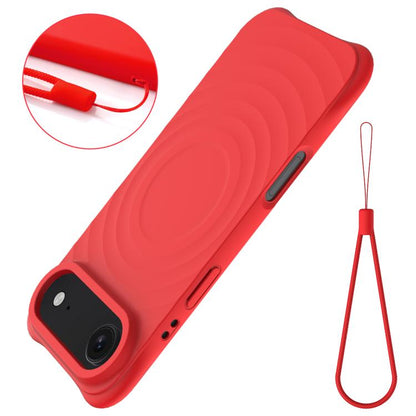 For iPhone Air Wave Texture MagSafe Magnetic Liquid Silicone Phone Case(Red) - iPhone Air Cases by buy2fix | Online Shopping UK | buy2fix
