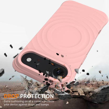 For iPhone Air Wave Texture MagSafe Magnetic Liquid Silicone Phone Case(Pink) - iPhone Air Cases by buy2fix | Online Shopping UK | buy2fix
