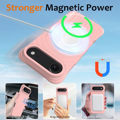 For iPhone Air Wave Texture MagSafe Magnetic Liquid Silicone Phone Case(Pink) - iPhone Air Cases by buy2fix | Online Shopping UK | buy2fix