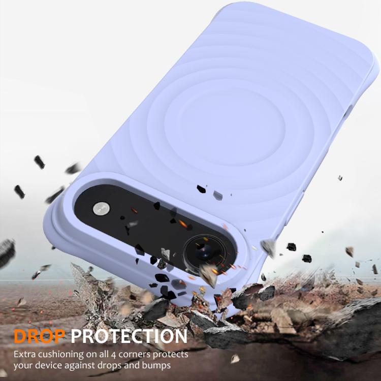 For iPhone Air Wave Texture MagSafe Magnetic Liquid Silicone Phone Case(Purple) - iPhone Air Cases by buy2fix | Online Shopping UK | buy2fix