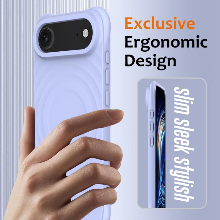 For iPhone Air Wave Texture MagSafe Magnetic Liquid Silicone Phone Case(Purple) - iPhone Air Cases by buy2fix | Online Shopping UK | buy2fix