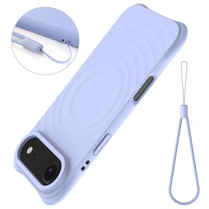 For iPhone Air Wave Texture MagSafe Magnetic Liquid Silicone Phone Case(Purple) - iPhone Air Cases by buy2fix | Online Shopping UK | buy2fix