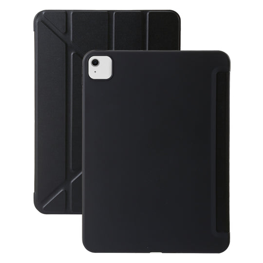 For iPad Air 13 2026 / 2025 / 2024 TPU Deformation Flip Leather Tablet Case with Holder(Black)