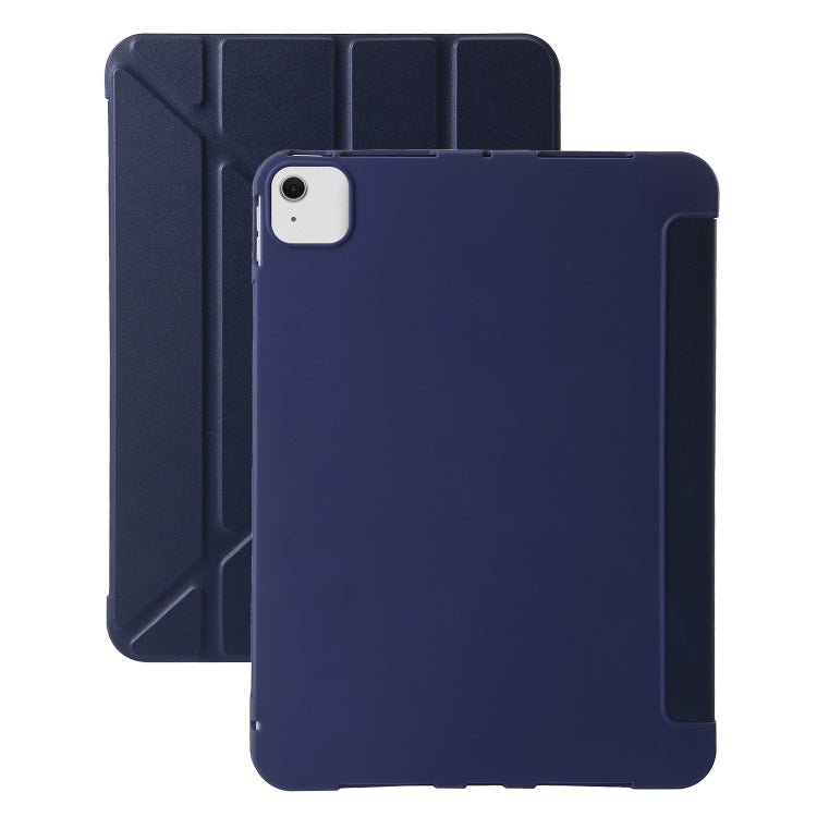 For iPad Air 13 2025 / 2024 TPU Deformation Flip Leather Tablet Case with Holder(Dark Blue) by buy2fix