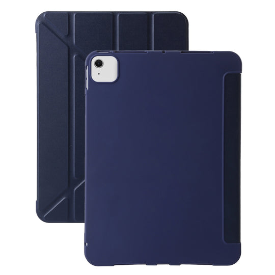 For iPad Air 13 2026 / 2025 / 2024 TPU Deformation Flip Leather Tablet Case with Holder(Dark Blue)