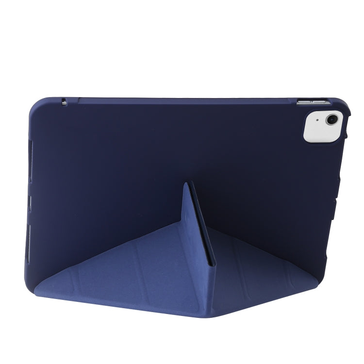 For iPad Air 13 2025 / 2024 TPU Deformation Flip Leather Tablet Case with Holder(Dark Blue) by buy2fix