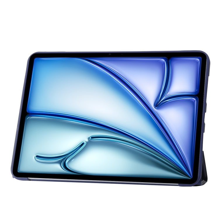 For iPad Air 13 2025 / 2024 TPU Deformation Flip Leather Tablet Case with Holder(Dark Blue) by buy2fix