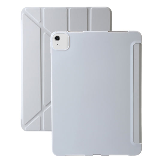 For iPad Air 13 2026 / 2025 / 2024 TPU Deformation Flip Leather Tablet Case with Holder(Grey)