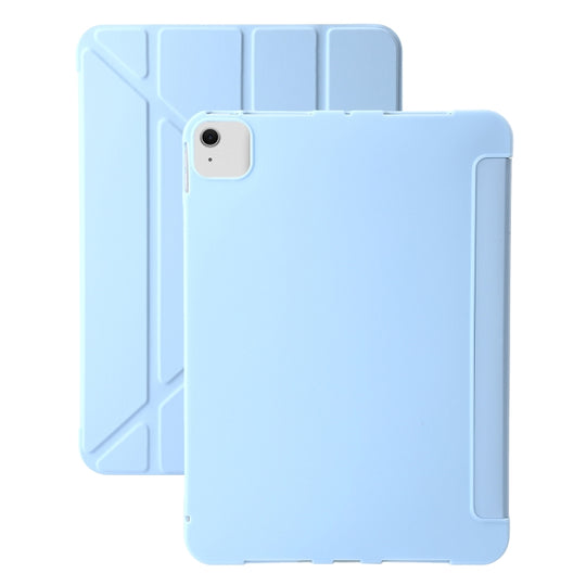 For iPad Air 13 2026 / 2025 / 2024 TPU Deformation Flip Leather Tablet Case with Holder(Sky Blue)