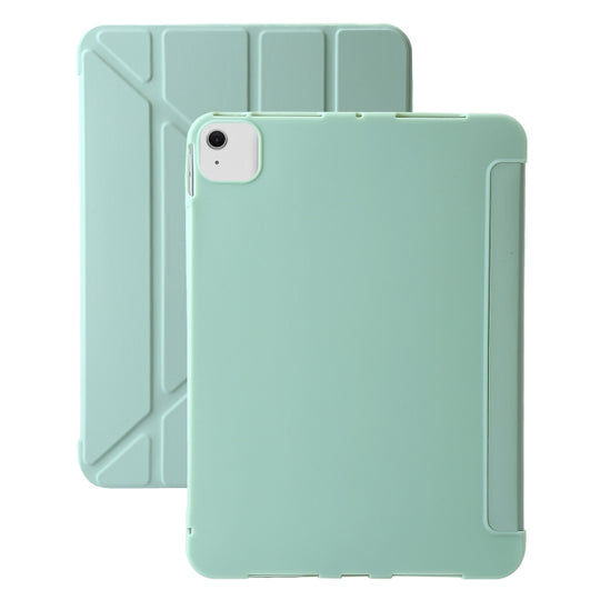 For iPad Air 13 2026 / 2025 / 2024 TPU Deformation Flip Leather Tablet Case with Holder(Mint Green)
