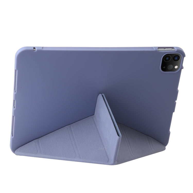 For iPad Pro 11 2024 TPU Deformation Flip Leather Tablet Case with Holder(Purple) - iPad Pro 11 2024 Cases by buy2fix | Online Shopping UK | buy2fix