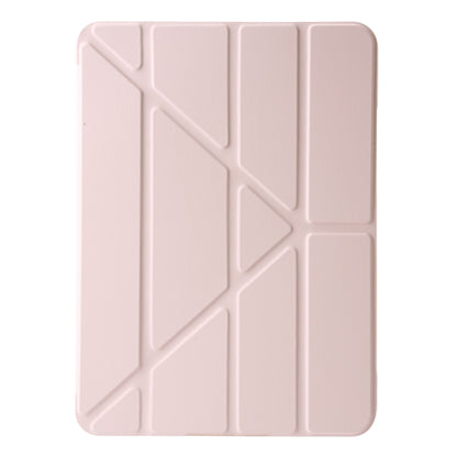 For iPad Pro 11 2025 / 2024 TPU Deformation Flip Leather Tablet Case with Holder(Light Pink) by buy2fix