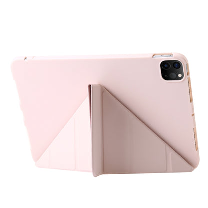 For iPad Pro 11 2025 / 2024 TPU Deformation Flip Leather Tablet Case with Holder(Light Pink) by buy2fix