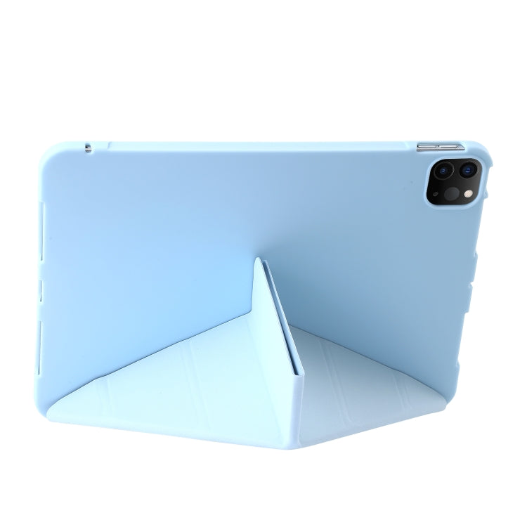 For iPad Pro 13 2024 TPU Deformation Flip Leather Tablet Case with Holder(Sky Blue) - iPad Pro 13 2024 Cases by buy2fix | Online Shopping UK | buy2fix