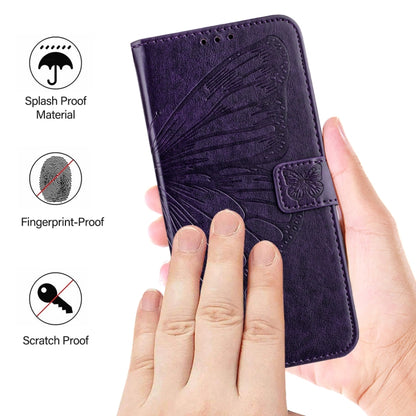 For Nothing CMF Phone 1 Embossed Butterfly Leather Phone Case(Dark Purple) - More Brand by buy2fix | Online Shopping UK | buy2fix