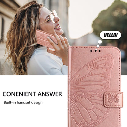 For Nothing CMF Phone 1 Embossed Butterfly Leather Phone Case(Rose Gold) - More Brand by buy2fix | Online Shopping UK | buy2fix