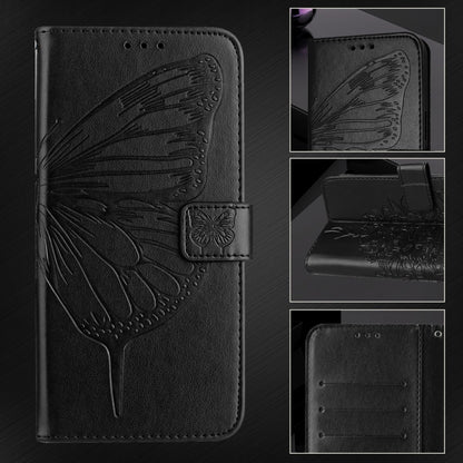 For OnePlus 12 5G Global Embossed Butterfly Leather Phone Case(Black) by buy2fix