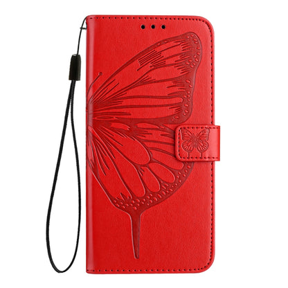 For OnePlus 12 5G Global Embossed Butterfly Leather Phone Case(Red) by buy2fix