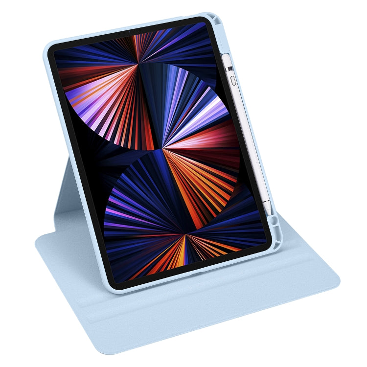 For iPad Air 11 2024 Acrylic 360 Degree Rotation Holder Leather Tablet Case(Ice Blue) - iPad Air 11 2024 Cases by buy2fix | Online Shopping UK | buy2fix